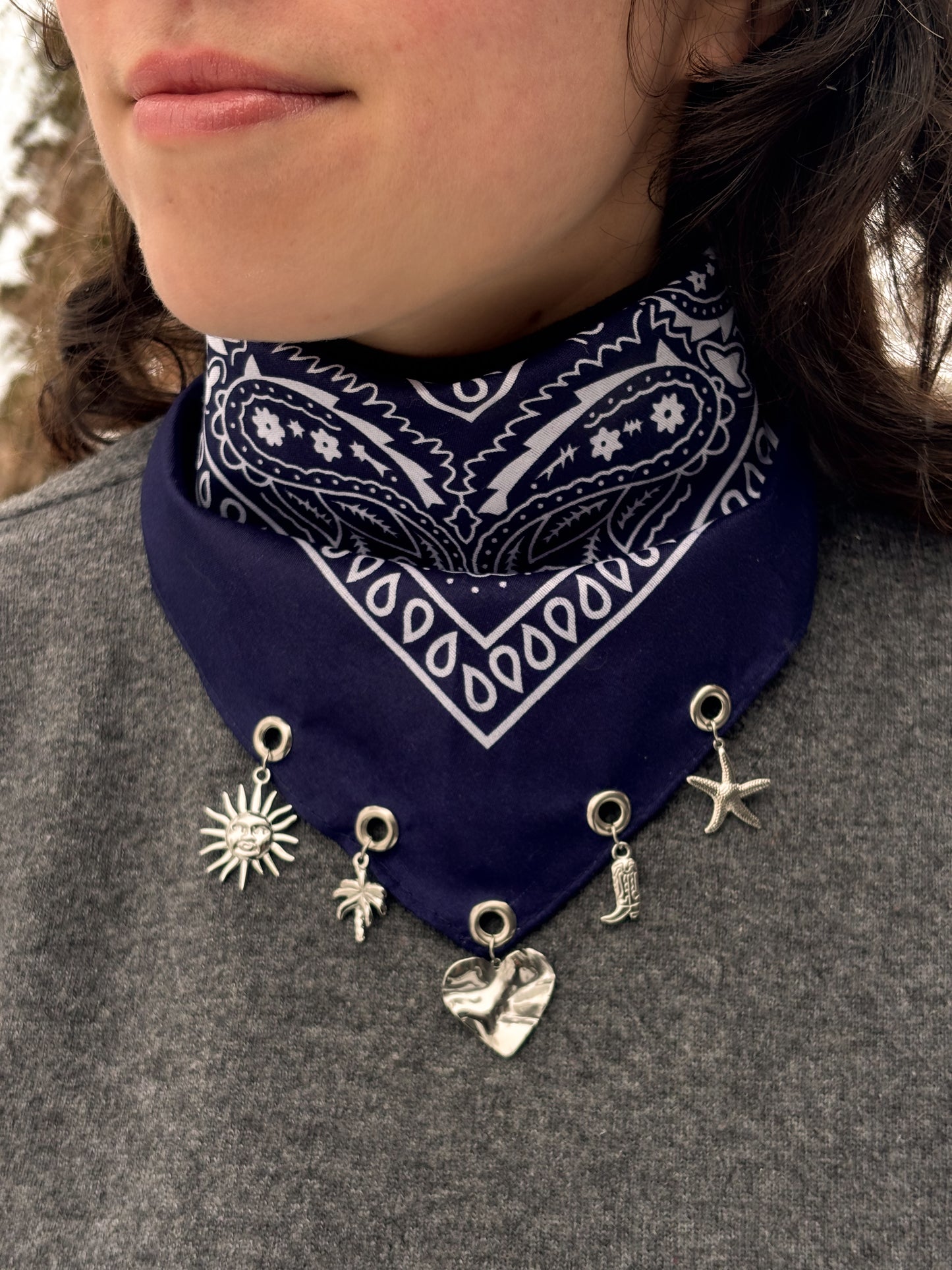 BANDANA 5 CHARMS À COMPOSER - ARGENTÉ